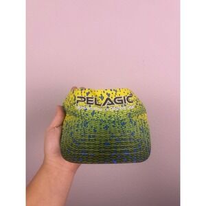 Pelagic High Performance Offshore Gear Mahi Mahi Fish Scale Visor Hat Yellow